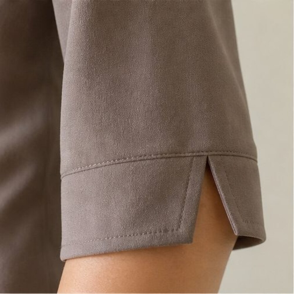 Taupe Wrap Blouse - Picture 5 of 6